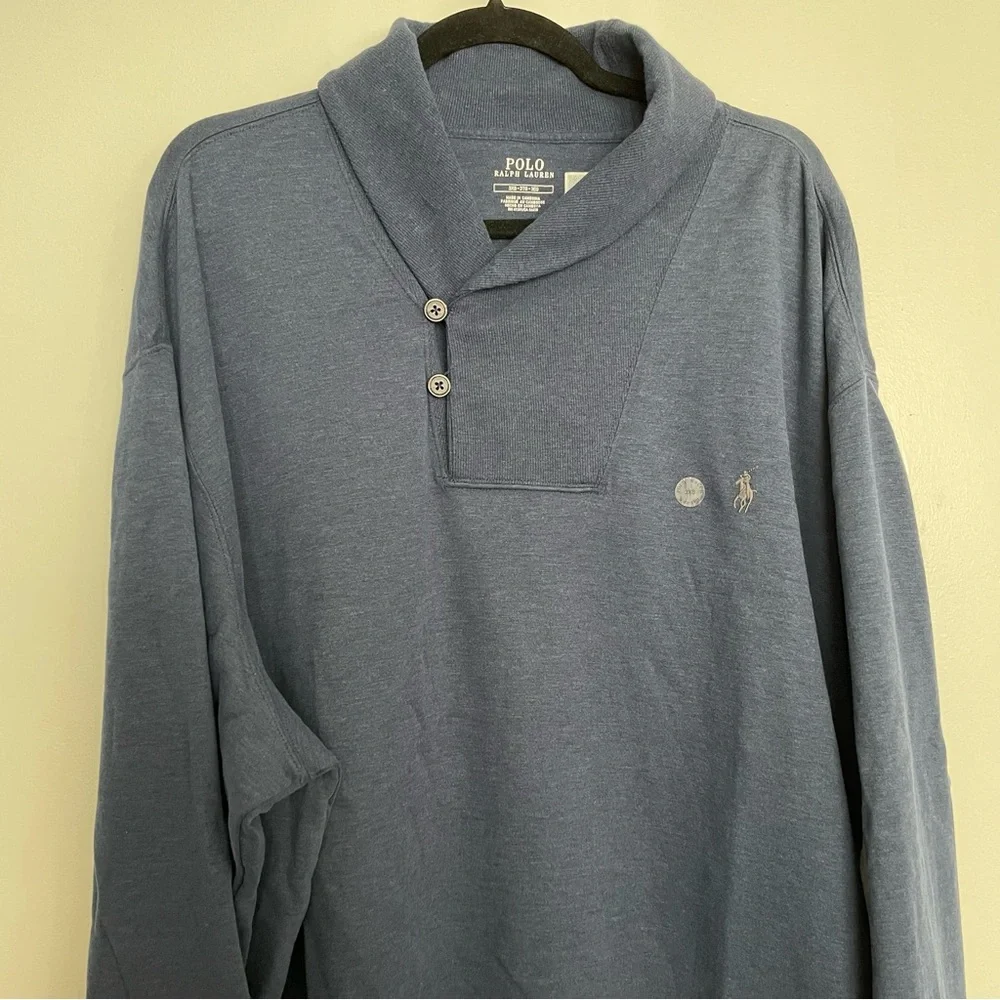 Polo Ralph Lauren Navy Luxury Jersey Shawl-Collar Pullover Sweater Size 3XB
